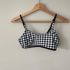 Ika-Kul plaid checkered black and white bikini top large